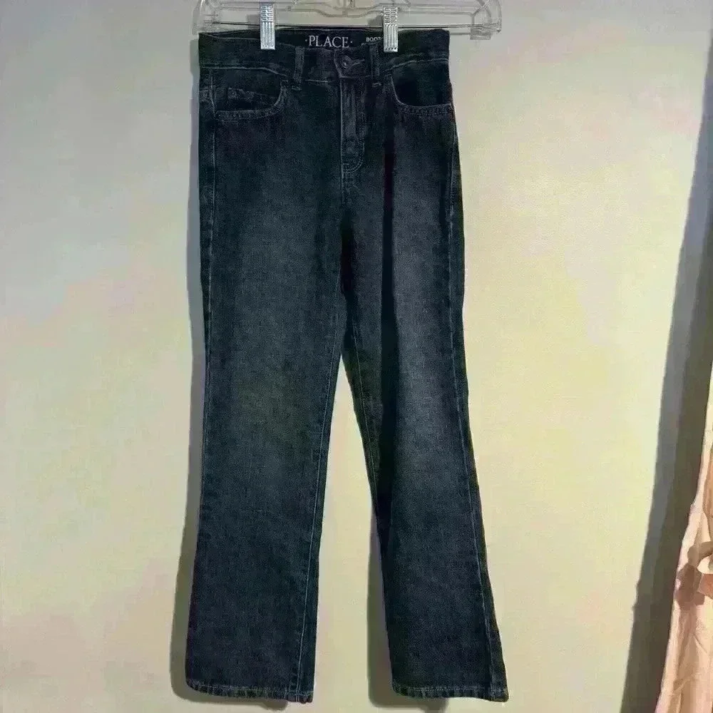 Size 10 slim boys Childtens Place Jeans - bootcut, medium wash. EUC